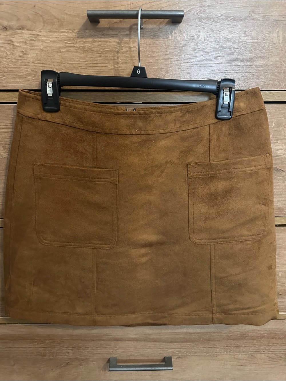 Old Navy Suede-Look Mini Skirt in Tan Brown